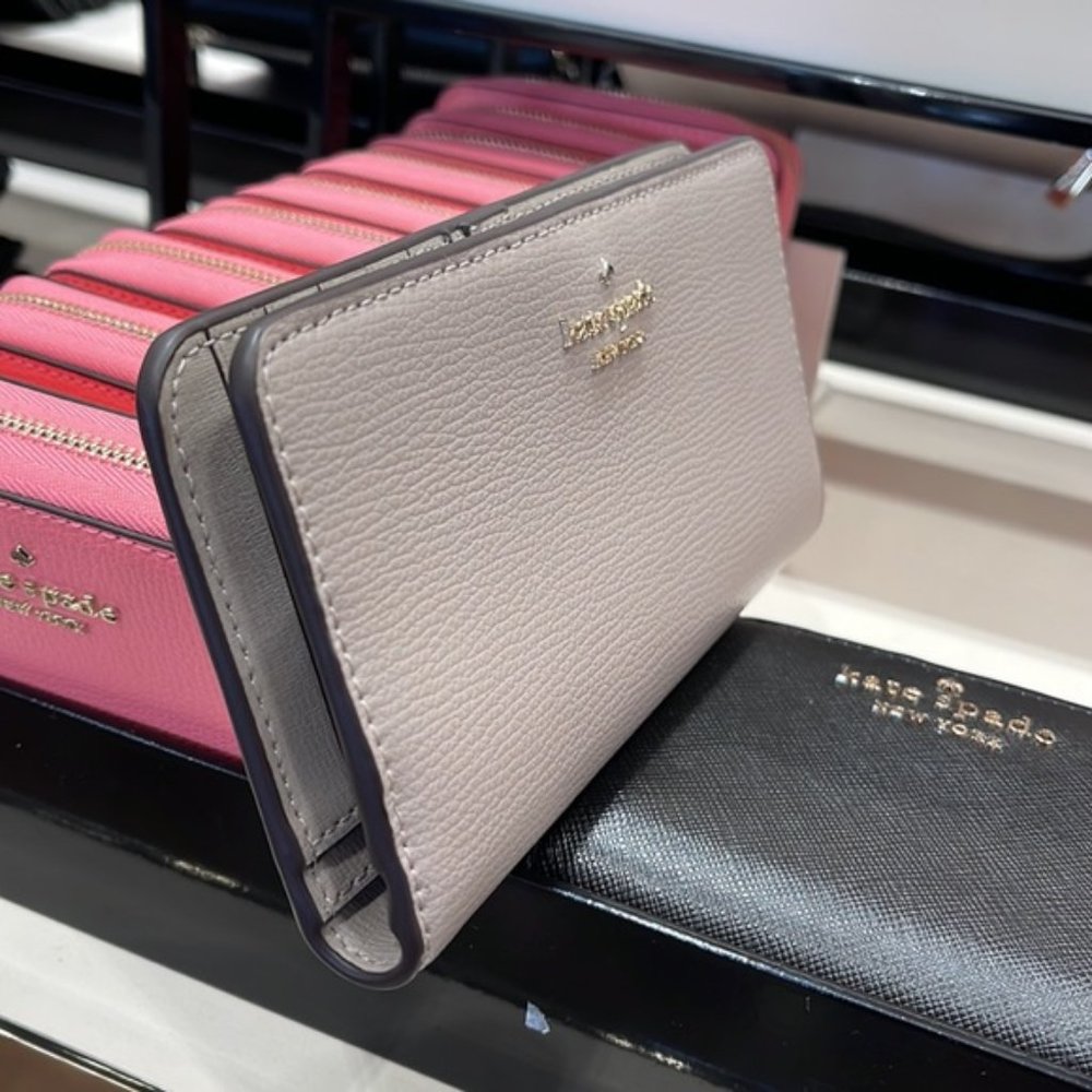 Kate Spade Darcy Large Slim Bifold Wallet Warm Taupe - Picture 9 of 16